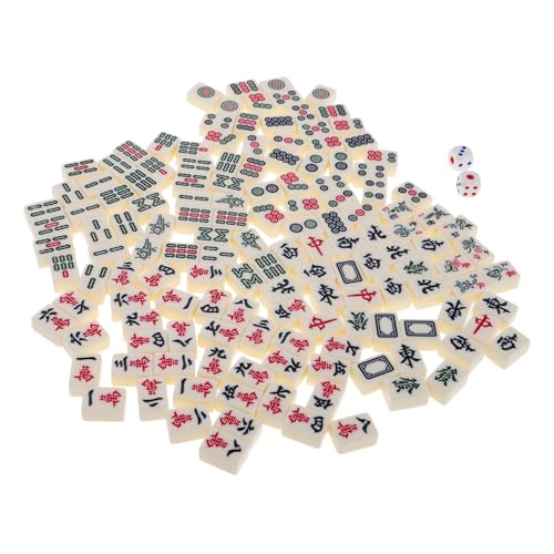 Yardwe Miniatur-Mahjong-brettspiel Für Hause Und Unterwegs Kompaktes Mahjong-Set Mit Handgerollten Spielsteinen Für Kleine Räume Und Camping Für Familientreffen Und Gesellschaftliche von Yardwe