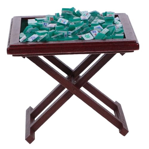 Yardwe Mini-Mahjong-Tisch Puppenhauszubehör Puppenhaus-miniaturen Kleine Puppenstubenmöbel Babypuppenmöbel Puppenhaus-möbeltisch Puppenstubentische Mini-puppenhausmöbel Hölzern von Yardwe