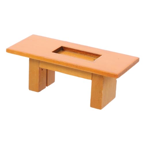 Yardwe Mini Miniaturmöbel Holz Couchtisch Für Puppenhaus Exquisites Design Für Esszimmer Und Wohnzimmer DIY Szenen von Yardwe