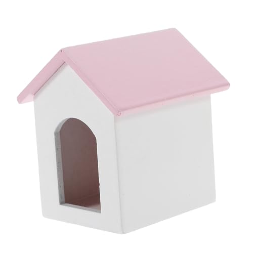 Yardwe Mini Modell Hundehütte Möbel Puppenhaus Küche Holzhäuser Zum Basteln Modellhaus Mini Bausatz Schreibtisch Ornamente Hundepuppe DIY Miniatur Puppenhaus Bausatz von Yardwe