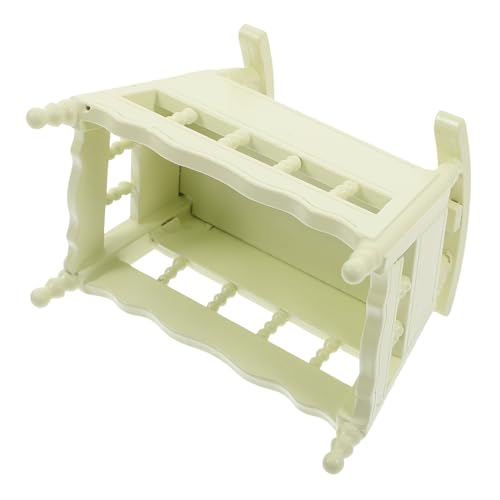 Yardwe Mini Möbel Puppe winzig Miniaturbettmodell Bettverzierung Miniaturbett aus Holz Mini-Verzierung Mini-Hausbett Miniaturmöbel Mini-Hausdekoration Birke Light Green von Yardwe