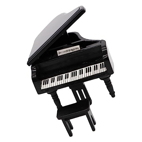 Yardwe Mini-Piano-Modell Mini- Klein Moderne Puppenstubenmöbel Puppenhausmöbel -Klavier Kind Miniatur Winzig Dekoration Mikrolandschaftsmodelle Puppenhauslieferungen Black Holz von Yardwe