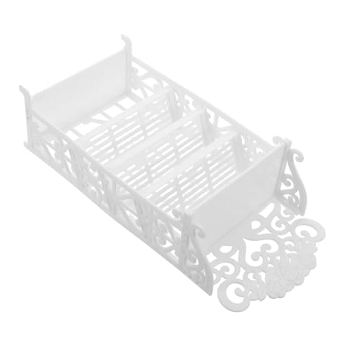 Yardwe Mini-Puppenschuhregal für mini schuhregal puppenmöbel Hohlregal für Puppen Puppenhaus Zubehör Puppenschrank Mini-Puppenstubenregal Miniatur-Lagerregal Plastik Weiß von Yardwe