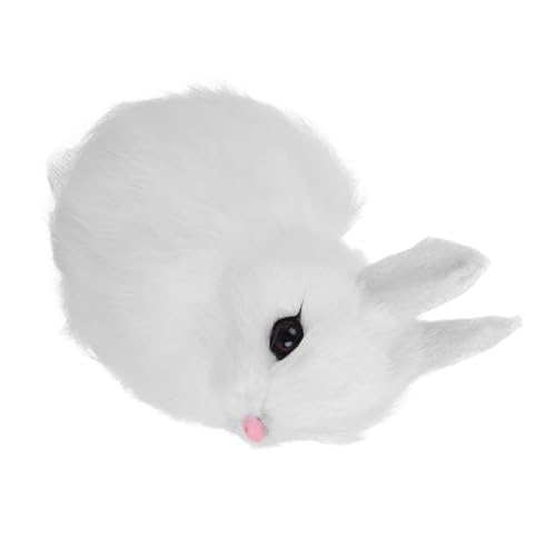 Yardwe Mini Realistische Plüschkaninchen Figur Lebensechtes Kaninchen Modell für Schulunterricht und Tischdekoration Lernmittel für und Tierkunde von Yardwe
