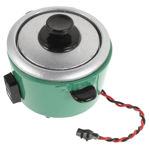 Yardwe Mini -Reiskocher Küchenzubehör für Puppenstuben Mini-Puppenhauszubehör Spielzeugküche Simulation Reiskocher Reiskocher Mini Legierung Green von Yardwe