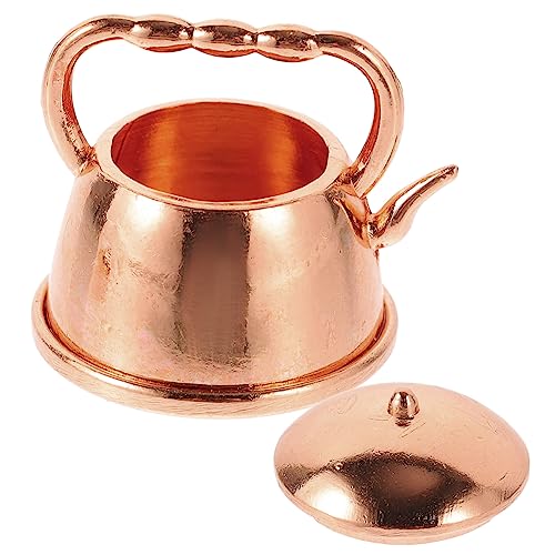 Yardwe Mini -Retro - Büro Ornament Dekorativ Office Decoration Schreibtisch Dekoration wasserkocher mini Kuscheltier Teekessel Herdplatte Mini-Teekessel Metall Rose Gold von Yardwe