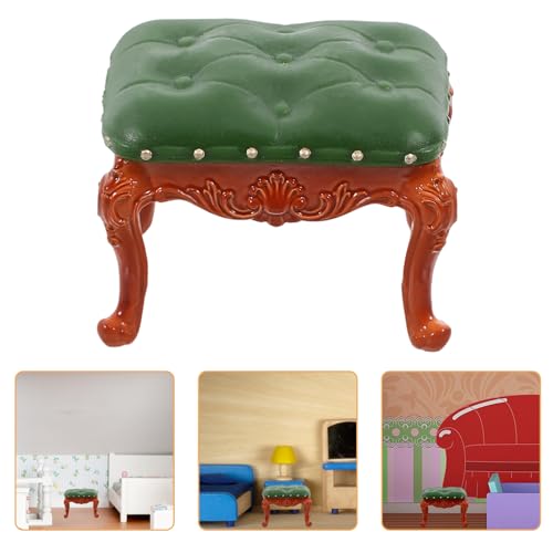 Yardwe Mini Stuhl Mit Rückenlehne Puppe Weiß Rechteckig Winzig Niedlich Miniatur Modellhausmöbel Ausgefallen Für Retro Mini Stuhl Stühle Dekorationen Simulieren Haushocker von Yardwe