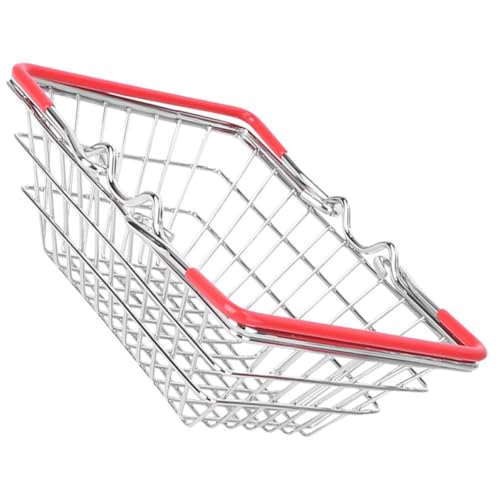 Yardwe Mini Tragbarer Make -up -Korb Schlank Körbe Klein Miniatur Schreibtisch Weiden Deko Einkaufskorb Spielhauskorb Gadget-aufbewahrungskorb Mini -Korb Rostfreier Stahl von Yardwe
