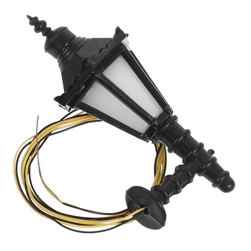 Yardwe Mini Wandlampe Für Puppenhaus Kleine Wandleuchte Modellhaus Zubehör Schwarz Mit Kabel Dekoration Für Miniaturspielzeughäuser Und Szenen Langlebig Und Detailreich von Yardwe