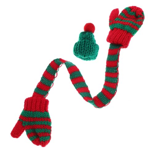 Yardwe Mini Weihnachtsmütze und Schal für Dekoration Niedliches Weihnachts Accessoire für Flaschen DIY Handwerk aus Weichem Material Einfach zu Reinigen für Festliche Anlässe von Yardwe