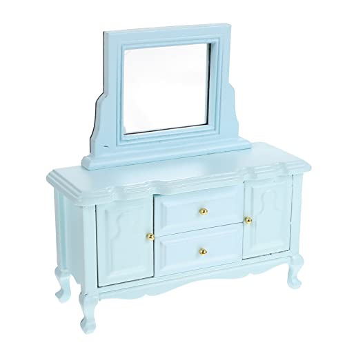 Yardwe Mini-kommode Birke Winzig Klein Retro Artikel Kleid Puppenhauszubehör Und Möbel Puppenhausmöbel Mini-puppenhaus-kommode Puppenhauskommode Miniaturmöbel Für Puppenhäuser Blue von Yardwe