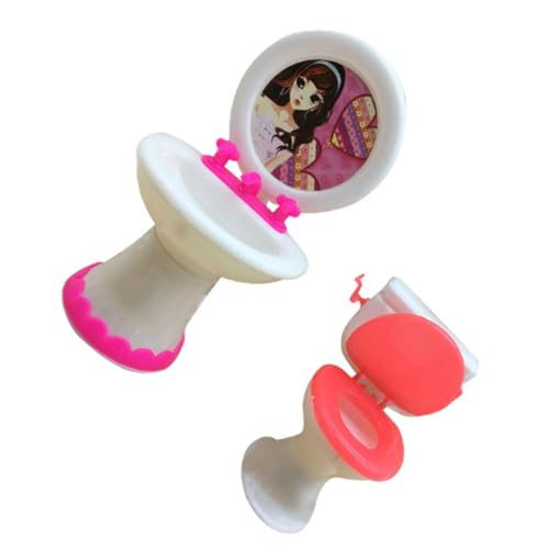 Yardwe Miniatur Badezimmermöbel Set Teiliges Puppenhaus Zubehör Waschbecken Toilette Zufälliger Farbe für Kreative Dekoration und Rollenspiele Zufällige Farbe von Yardwe