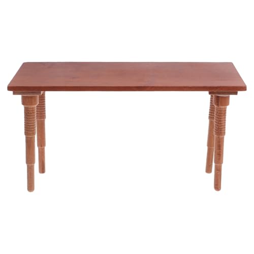 Yardwe Miniatur-Esstisch für Puppenhaus, Maßstab 1:12, Mini-Küchentisch, Kirschholzmöbel für Spielhaus, Puppenhaus, Holzmöbelzubehör von Yardwe