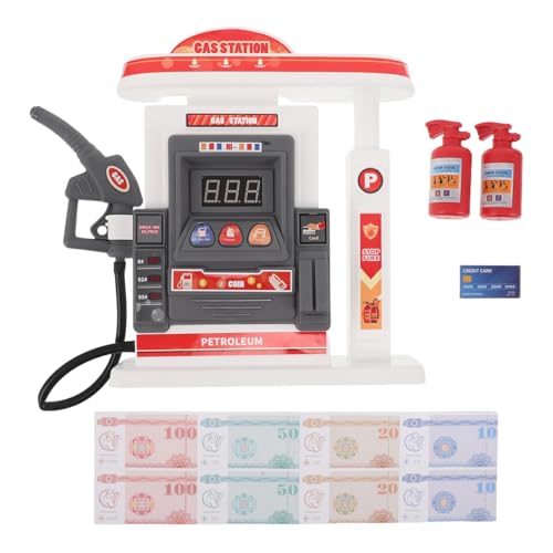 Yardwe Miniatur Gasstation Modell mit Licht und Sound Rollenspielzeug für Vorschule Zuhause und Gruppenaktivitäten von Yardwe