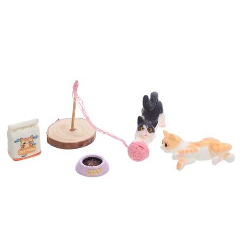Yardwe Miniatur Katzenfiguren Spielset Realistische Mini Katzen für Puppenhaus Deko Mit Mini Garnball Vielseitig für Garten Indoor-szenen Langlebig und Detailreich für Kreatives Yardwe Miniatur Katzenfiguren Spielset Realistische Mini Katzen für Puppenhaus Deko Mit Mini Garnball Vielseitig für Garten Indoor-szenen Langlebig und Detailreich für Kreatives von Yardwe