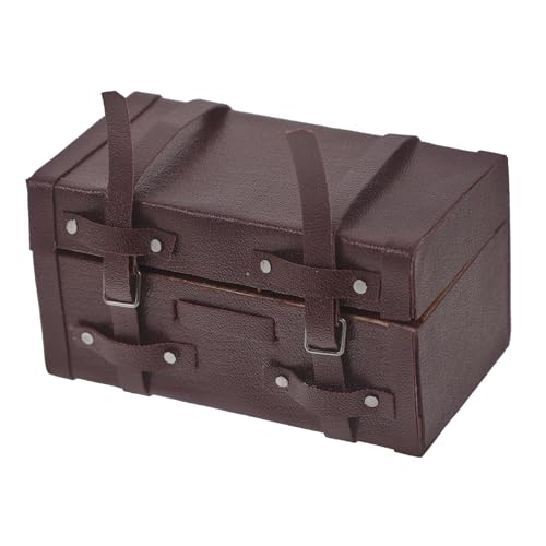 Yardwe Miniatur Koffer Dekoration Vintage PU Box für Puppenhaus Zubehör Aufbewahrung für Mini Haus Deko und Kreative DIY Projekte Aus Holz mit Feiner Verarbeitung und Komfortabler von Yardwe