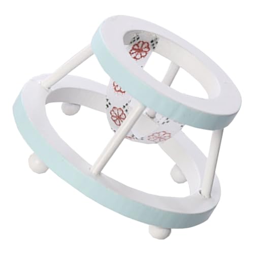 Yardwe Miniatur-Lauflernhilfe kinderzimmer deko Puppenhaus Spielset Kid Toys kauspielzeug spielzeuge Mini-Hauswanderer-Zubehör Miniatur-Holzmöbel Stoff Blue von Yardwe