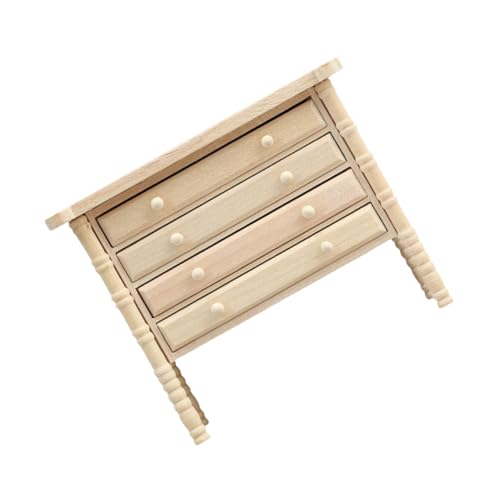 Yardwe Miniatur Puppenhaus Holzschrank mit Schubladen DIY Bausatz für Miniaturen Realistisch Gestalteter Holzschrank zur Aufbewahrung und Organisation Kompakt für Puppenstuben Zubehör von Yardwe