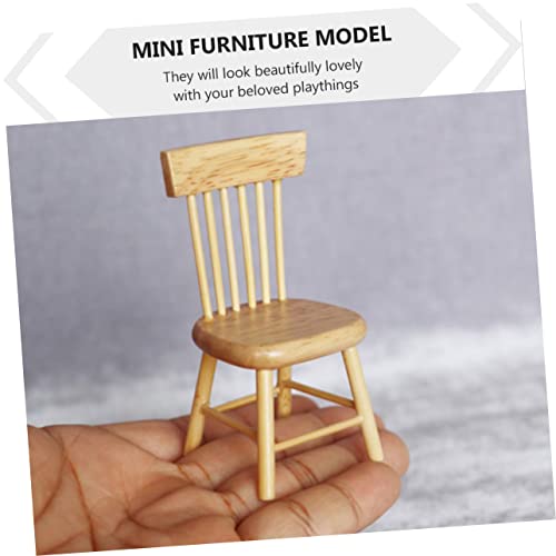 Yardwe Miniatur Puppenhaus Möbel Set aus Hochwertigem Holz Teiliges DIY Tisch Stühle Set Handgefertigte Mini Haus Accessoires für Puppenhaus Dekoration von Yardwe