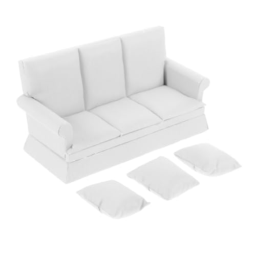 Yardwe Miniatur Sofa für Puppenhaus Dekorative Couch mit Kissen für DIY Mini Haus Dekoration und Rollenspiele Fördert Kreativität und Vorstellungskraft von Yardwe