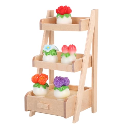 Yardwe Miniatur mit Resin-Blumen und Holzständer Realistisch Gestaltete Miniatur-blumentöpfe für Puppenhaus-Dekoration Pflegeleichte Platzsparende Kunstpflanzen als Kreatives Yardwe Miniatur mit Resin-Blumen und Holzständer Realistisch Gestaltete Miniatur-blumentöpfe für Puppenhaus-Dekoration Pflegeleichte Platzsparende Kunstpflanzen als Kreatives von Yardwe