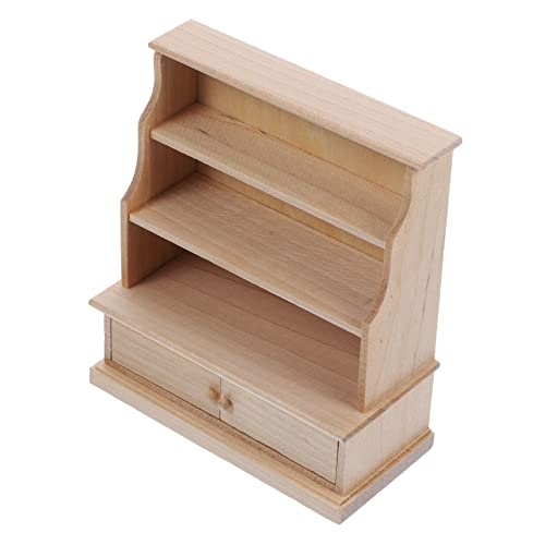 Yardwe Miniaturmöbel Modell Kabinett Puppenhaus Zubehör Mini Holzschrank für Schlafzimmer Wohnzimmer Küche Dekoration Kreatives Bauspielzeug von Yardwe