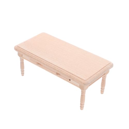 Yardwe Miniaturpuppenhausmöbel Miniatur -Holzschreiberstuhl Miniatur-Holzmöbel Puppenminiaturtisch Mini-Puppenhausmöbel Miniaturholz -Tischstuhl Dollhouse Table -Modelle hölzern Beige von Yardwe