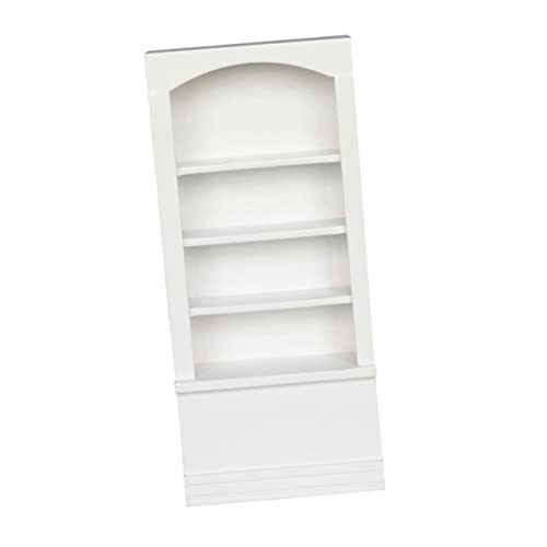 Yardwe Miniaturschrank für Puppenhaus Weißes Holzdisplay Regal Kreatives Möbelzubehör für DIY Puppenhaus für Figuren und Miniaturdekorationen Charmante Wohnatmosphäre von Yardwe