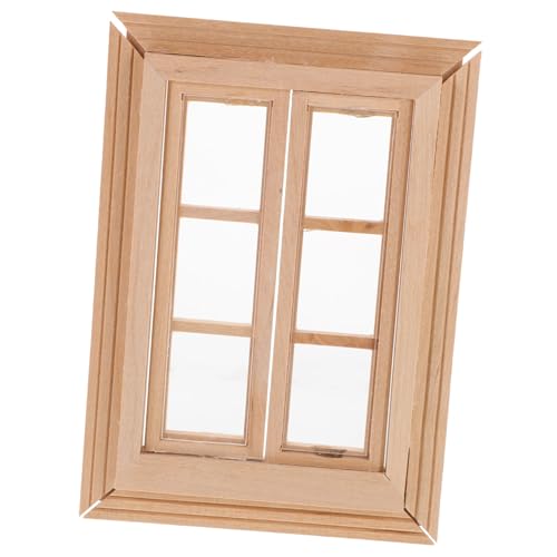 Yardwe Minifenster für kinderspielzeug holzdeko spielzeuge Dollhouse Accessories Zubehör Puppe Miniatur Steht kleines Hausgerät Mini House Prop Mini Möbel hölzern von Yardwe