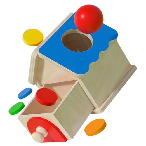 Yardwe Montessori Holzspielzeug Münzbox für Kleinkinder Motorikförderndes Lernspielzeug mit Robustem Leichtem Design Sicher und Glatt Fördert Formen und Farberkennung für Vorschulkinder von Yardwe