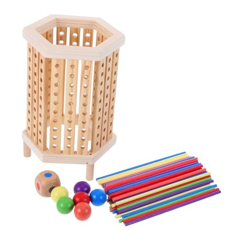 Yardwe Montessori Holzspielzeug für Farbensortierspiel und Pädagogisches Lernspiel mit Bunten Holzstäbchen Interaktives Mathe Puzzle für Jungen und Mädchen für Drinnen und Draußen von Yardwe