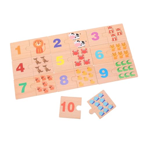 Yardwe Montessori Mathematisches Lernspielzeug Zahlenpuzzle Holzspiel für Vorschulkinder Jahre Frühförderung Zahlenerkennung Zählen Lernen Interaktives Lernspiel von Yardwe
