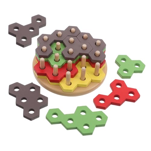 Yardwe Montessori Zum Stapeln Von Burgern Aus Holz Formerkennungsblöcke Passendes Puzzle Feinmotorik Pädagogisches Vorschul Lernspiel Für von Yardwe