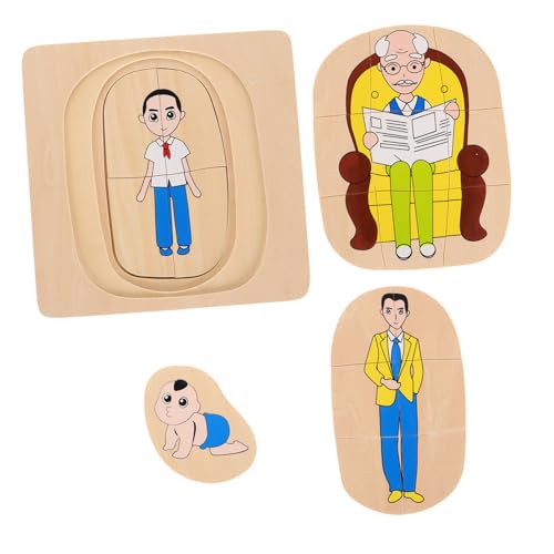 Yardwe Multi-Layer-puzzlespielzeug Rätsel Fahrrad-lebensspielzeug Beschäftigt Buch Beschäftigungsbuch Für Kleinkinder Lebenszyklus-puzzlebrett Puzzle des Menschlichen Körpers Holz von Yardwe