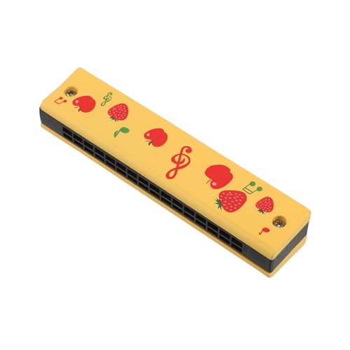 Yardwe Mundharmonika Kinderinstrument Spielzeuginstrumente Instrument Musikinstrument Taschentrompete Musikspielzeug Holz Gelb von Yardwe