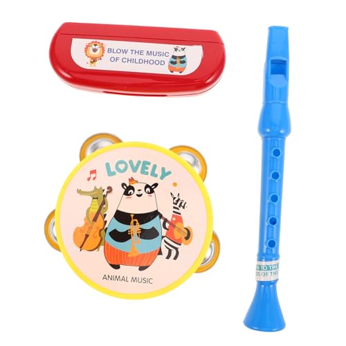Yardwe Musikinstrumenten Flöte Mundharmonika Tamburin Tragbare Musikspielzeuge für Kleinkinder für Frühkindliche und Musikalische Entwicklung von Yardwe