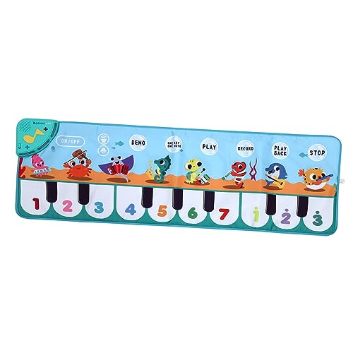 Yardwe Musikkriechende Klavierdecke Klavier Für Kleinkinder Schritt Klaviermatte Für Kleinkindinstrument Piano Toy Keyboard -Klavier Kinderklavier Polyester Blau von Yardwe