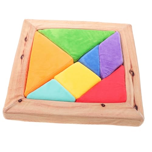 Yardwe Musterblöcke Block Würfel Babys Tangrams Formen Puzzlespielzeug Gebäude kreative Rätsel Manipulative Logikspiele Tangram-Puzzles für Erwachsene Puzzle Formen Plüsch von Yardwe
