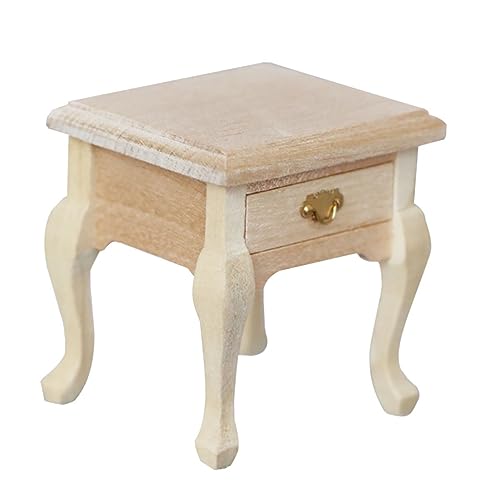 Yardwe Nachttisch für Puppenhaus Kleiner Schubladentyp Elegantes Möbelstück zur Dekoration Zubehör für Mini Häuser und DIY Projekte von Yardwe