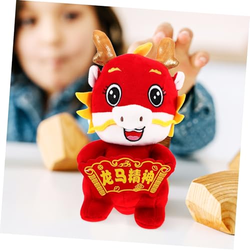 Yardwe Neujahrs Drache Plüschtier Chinesisches Glücksmaskottchen Stofftier Drachenfigur Kuscheltier Dekoration Familie Freund von Yardwe