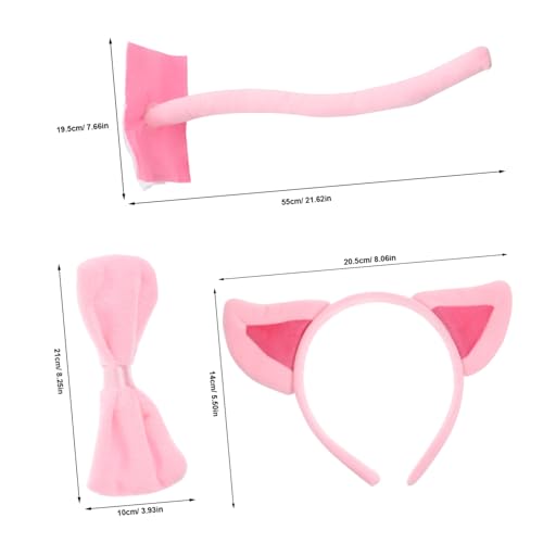 Yardwe Niedliches Schwein Kostüm Set mit Rosa Stirnband Schleife und Weiches Cosplay Zubehör für Fasching Halloween Mottoparty und Kindergarten Tierkostüme von Yardwe