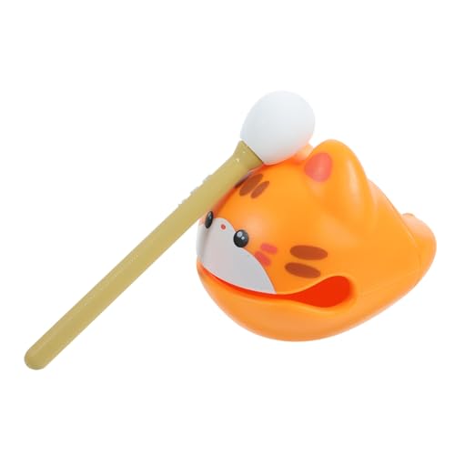 Yardwe Orangenkatze Holzfischspielzeug Kätzchen Katzenkunst Figur Katzenspielzeug Tempel blockiert Instrument Musikspielzeug für Musikinstrumente Stressspielzeug Harz von Yardwe