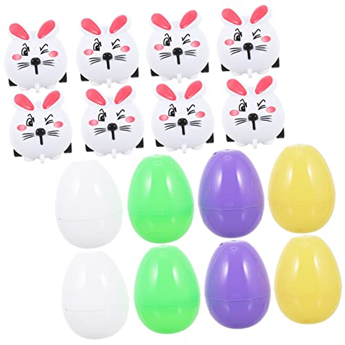 Yardwe Osterkorb Füllspielzeug Set Hasen Bunte Befüllbare Plastikeier Ostern Dekoration Partyspielzeug für Feiern und von Yardwe