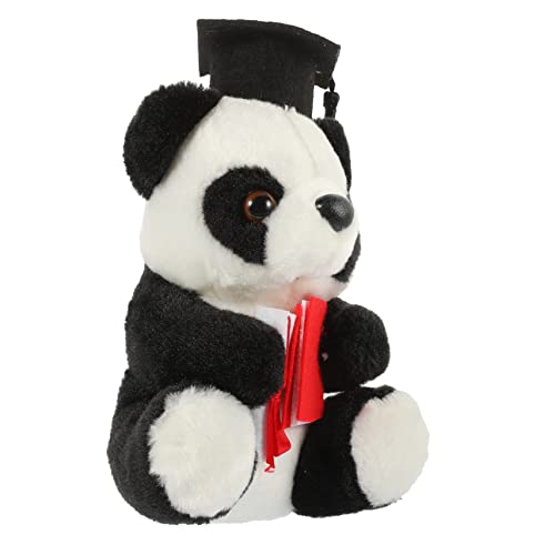 Yardwe Panda-Schmuck Kuscheltier pummeluff Kuscheltier Plüschtiere für Plüschpanda mit Doktorhut Geburtstagsgeschenk Grad Plüschpuppe Panda-Verzierung Festivalgeschenk von Yardwe