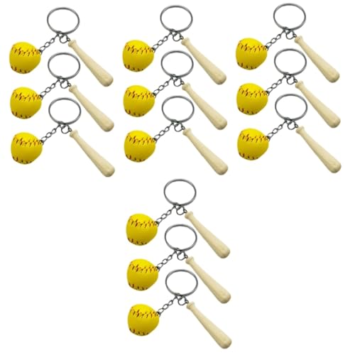 Yardwe Party-Geschenktüte 12 Stk Baseball-schlüsselanhänger Schlüsselringe Schlüsselhalter Legierung Hölzern Geschenk Baseball von Yardwe