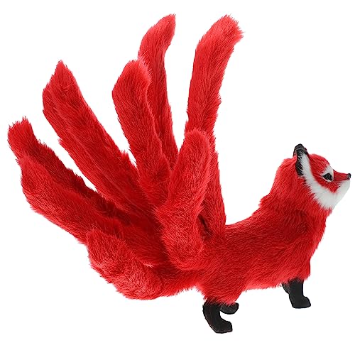 Yardwe Plüsch Realistische Simulation Fuchsfigur Und Kuschelig Als Dekoration Für Schreibtisch von Yardwe