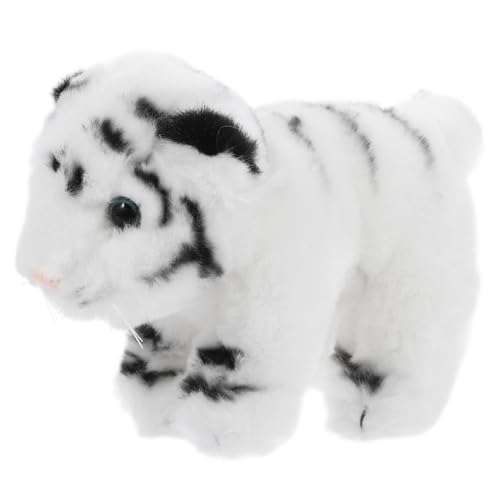 Yardwe Plüsch Tiger Figurine Realistisches Stofftier für Große Weiße Tiger Dekofigur Kuscheltier für Schlaf und Perfektes von Yardwe