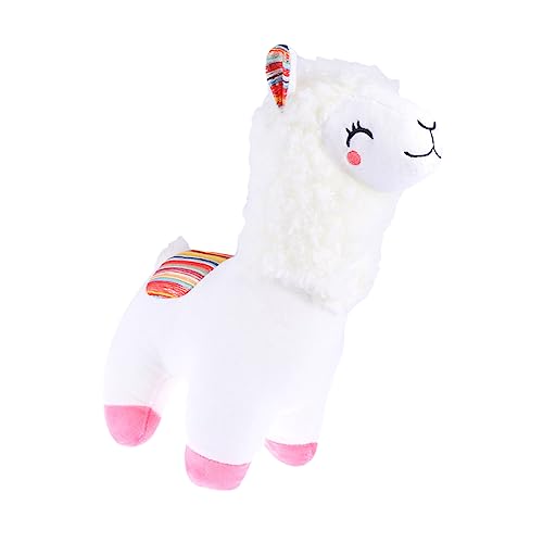 Yardwe Plüschtier Alpaka -Puppe Alpaka-schmuck Stofftierpuppe Gefüllte Alpaka-Puppe Baumwolle Weiß von Yardwe