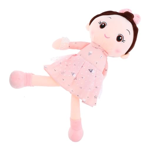 Yardwe Plüschtier Mädchen Plüsch Puppe Für 1-jähriges Mädchen Puppen Für 1-jährige Mädchen Plüschgefüllter Cartoon-mädchen Puppen Für Mädchen Ab 1 Jahr Mädchenpuppe Stoff Rosa von Yardwe