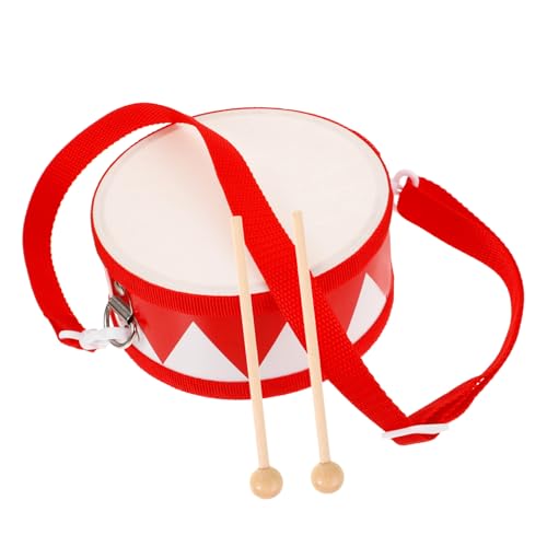 Yardwe Portable Snare Drum Für Kleinkinder Doppelseitige Handtrommel Aus Holz Mit Drumsticks Percussion-Instrument Für Musikinteresse Und Frühe Kindergärten Rot von Yardwe